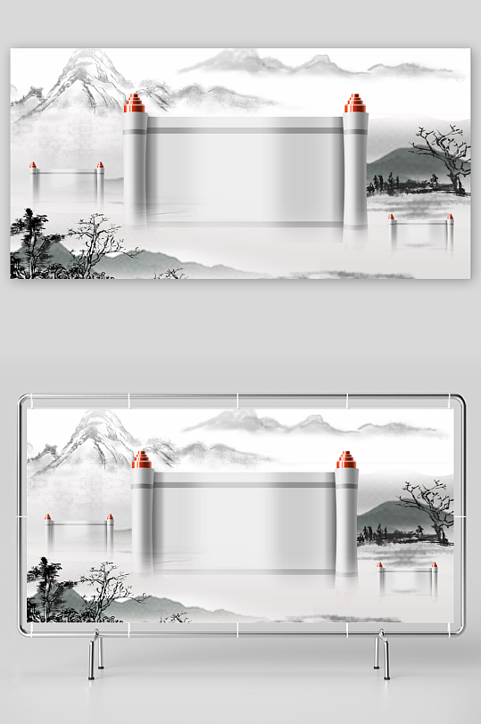 中国风山水装饰画-众图网