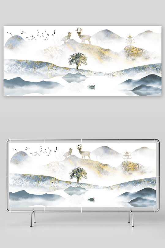 中国风山水装饰画-众图网