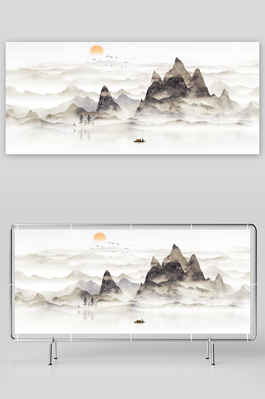 中国风山水装饰画-众图网