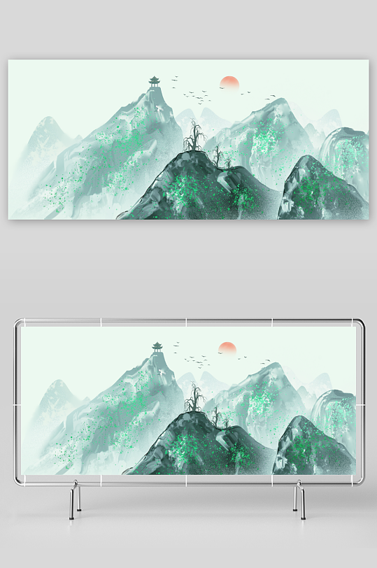 中国风山水装饰画-众图网