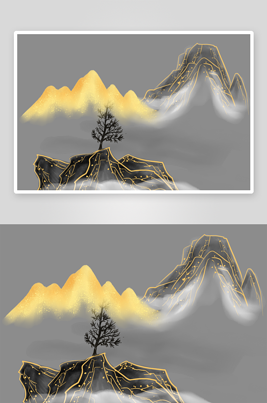 中国风山水装饰画-众图网