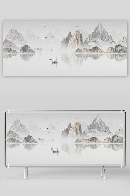 中国风山水装饰画-众图网