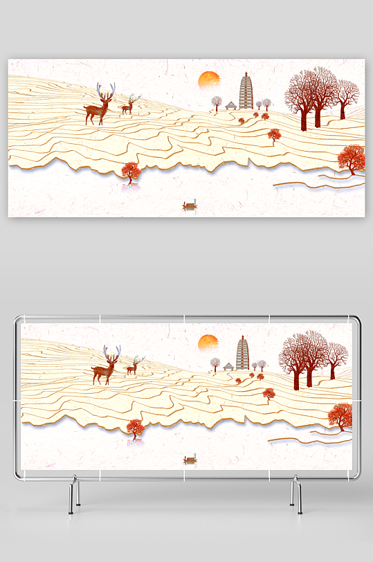 中国风山水装饰画-众图网