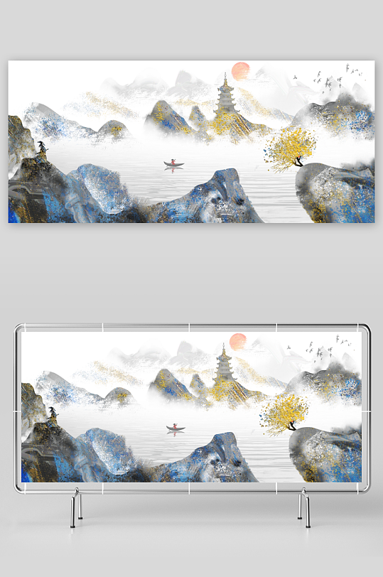 中国风山水装饰画-众图网