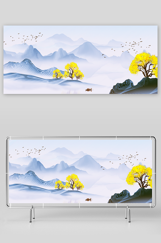 中国风山水装饰画-众图网