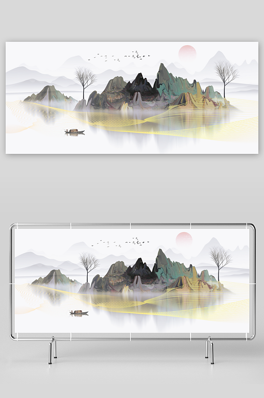 中国风山水装饰画-众图网