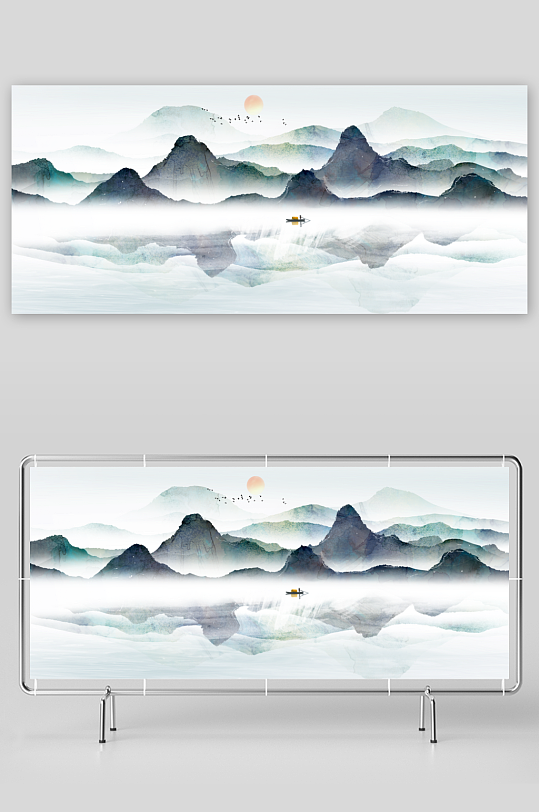 中国风山水装饰画-众图网