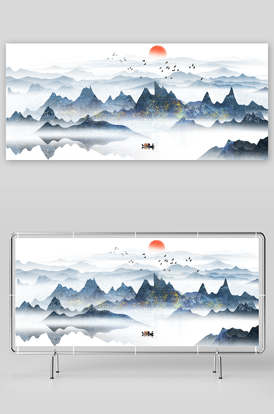 中国风山水装饰画-众图网