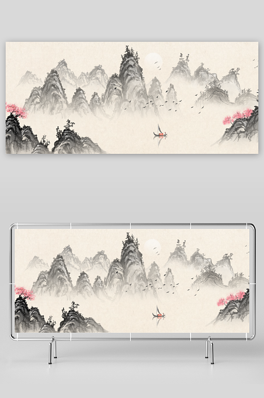 中国风山水装饰画-众图网