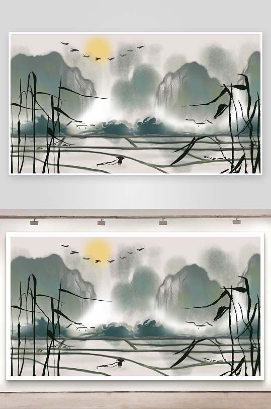 中国风山水装饰画-众图网