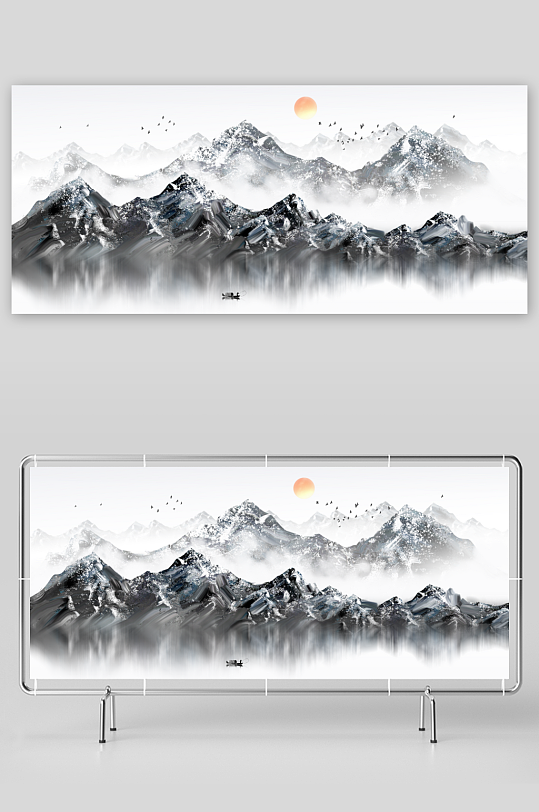 中国风山水装饰画-众图网