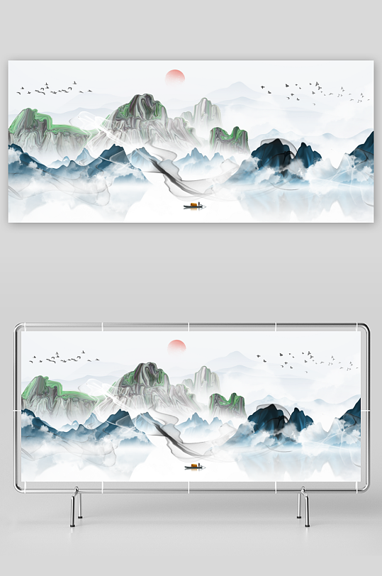 中国风山水装饰画-众图网