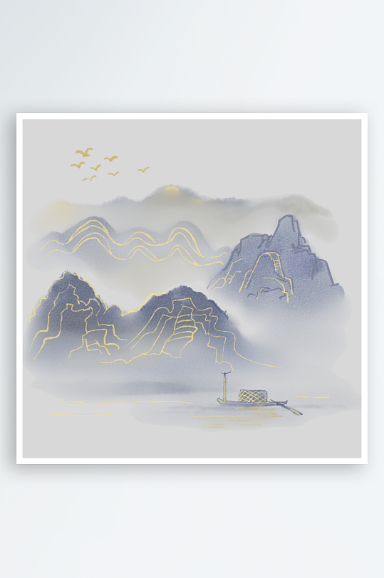 中国风山水装饰画-众图网