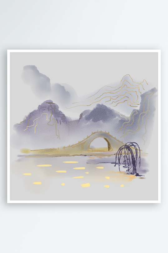 中国风山水装饰画-众图网