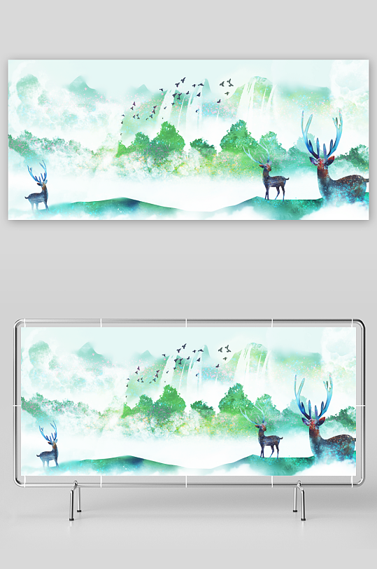 中国风山水装饰画-众图网