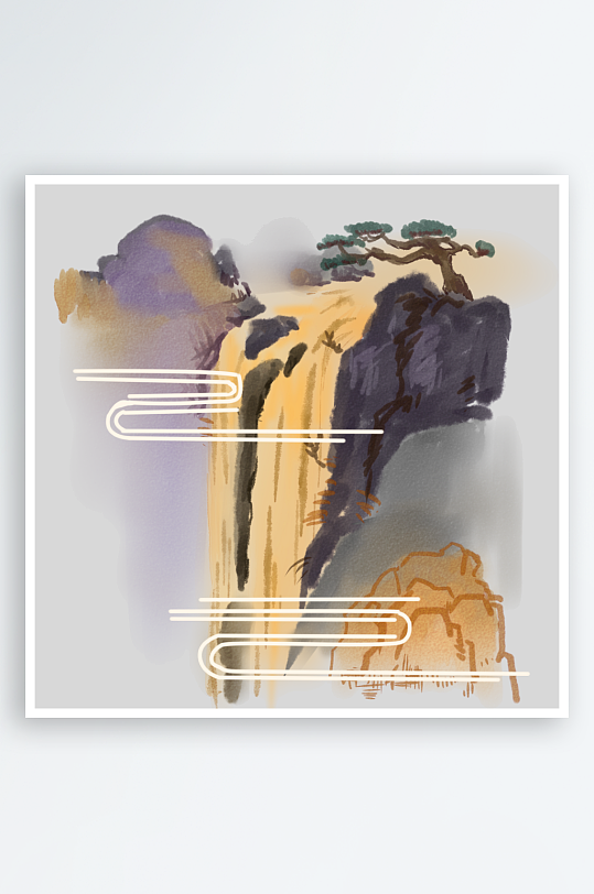 中国风山水装饰画-众图网