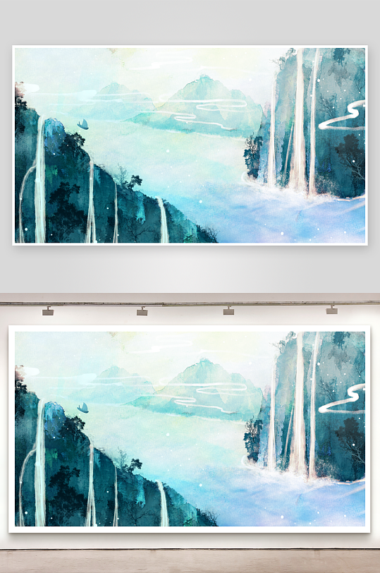 中国风山水装饰画-众图网