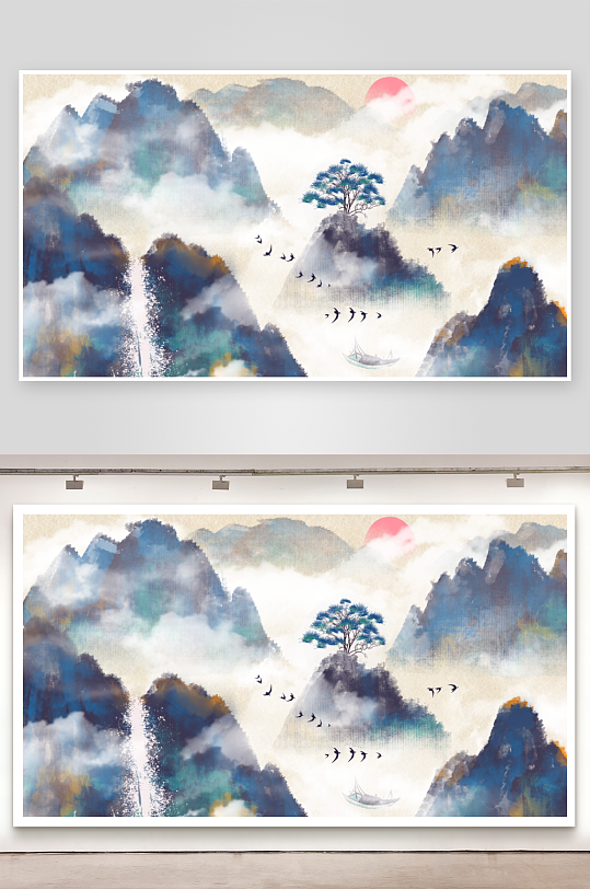中国风山水装饰画-众图网