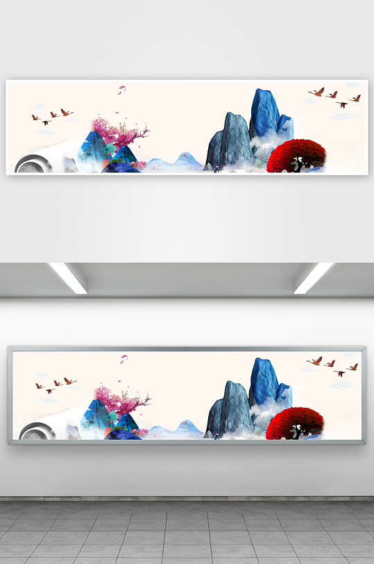 中国风山水装饰画-众图网