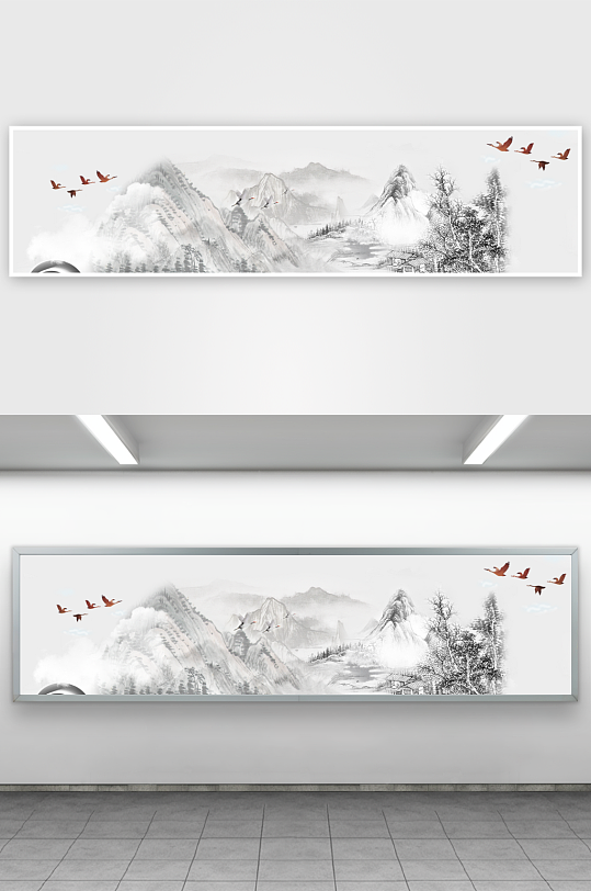 中国风山水装饰画-众图网