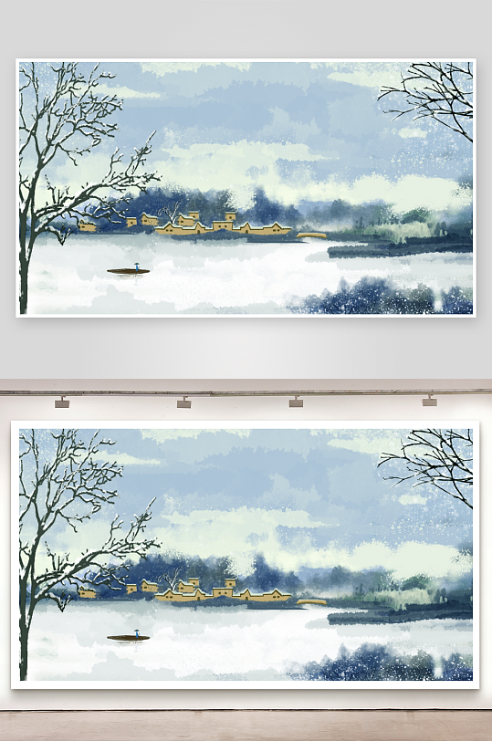 中国风山水装饰画-众图网