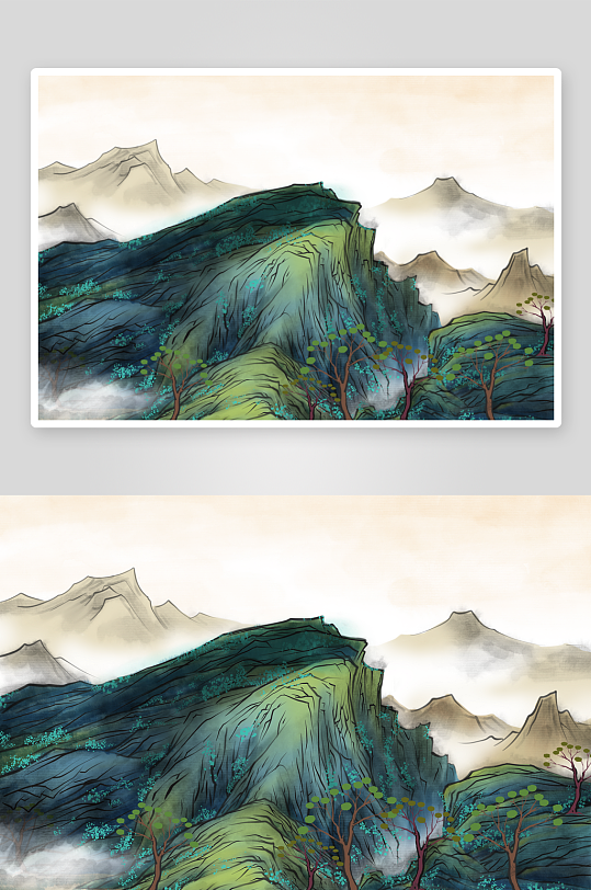 中国风山水装饰画-众图网