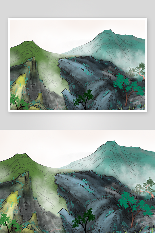 中国风山水装饰画-众图网