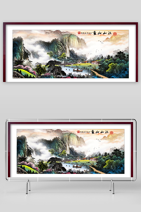 中国风山水装饰画-众图网