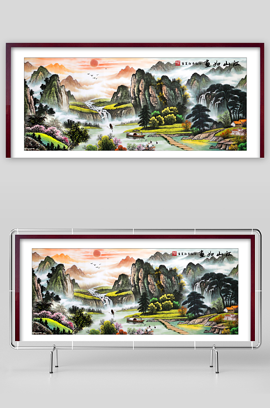 中国风山水装饰画-众图网