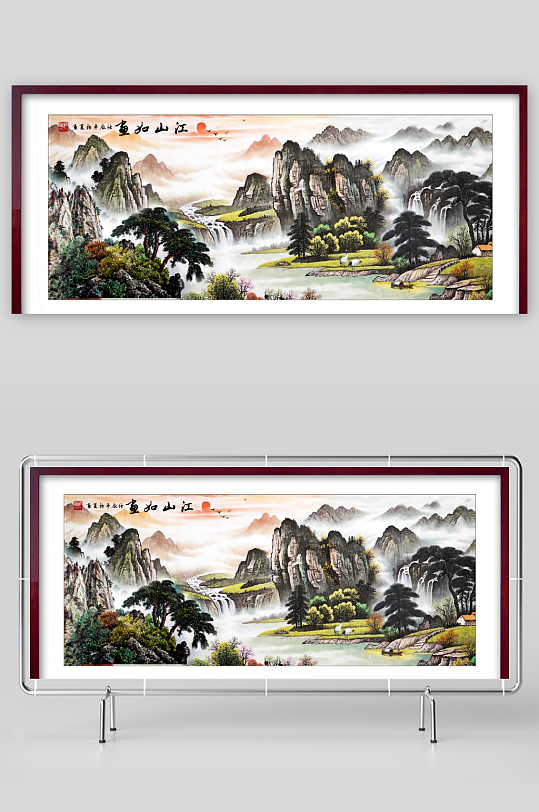 中国风山水装饰画-众图网