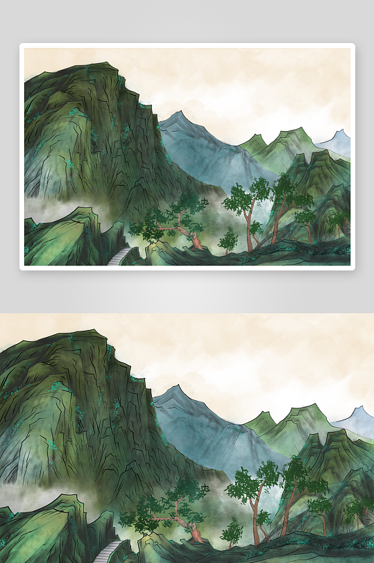 中国风山水装饰画-众图网