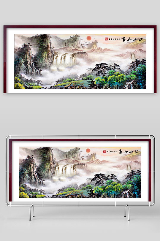 中国风山水装饰画-众图网