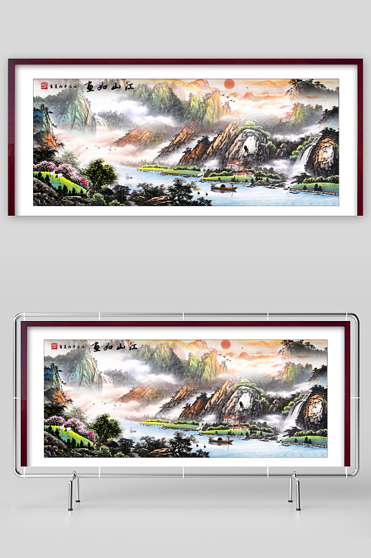 中国风山水装饰画-众图网