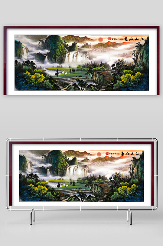 中国风山水装饰画-众图网