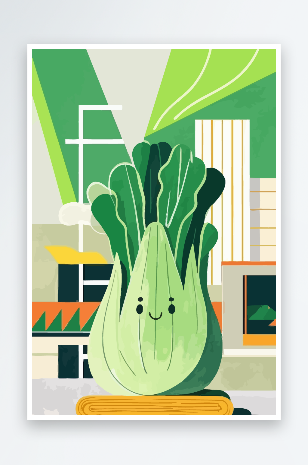 青菜娃娃矢量插画图形素材