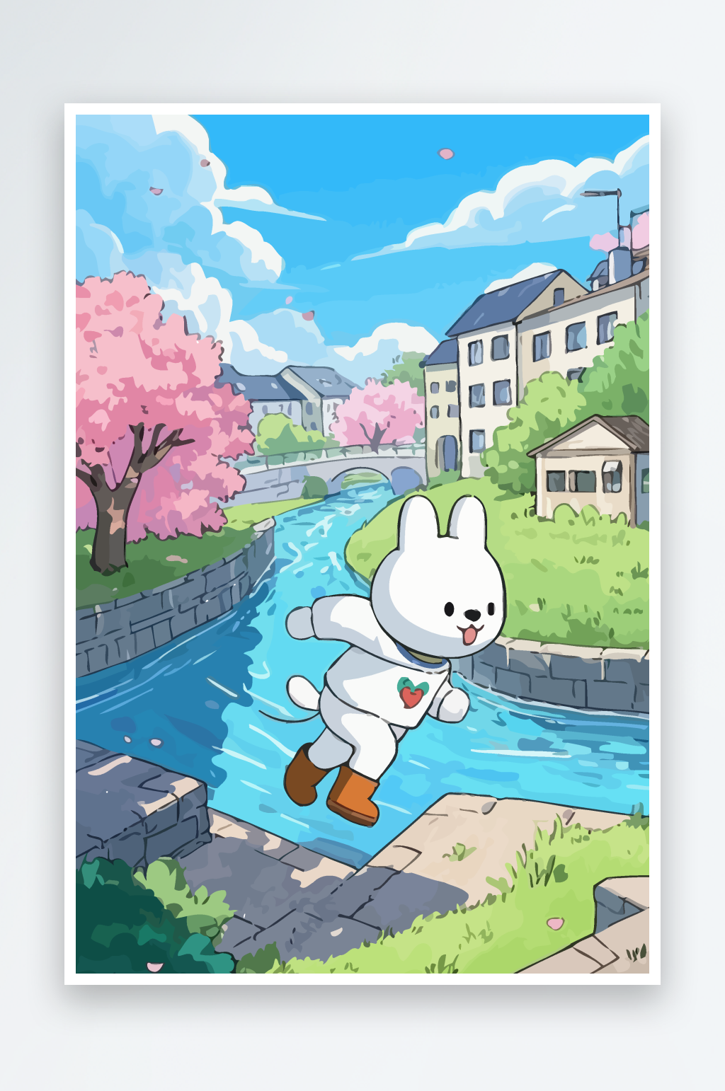 小白狗娃娃矢量插画图形素材