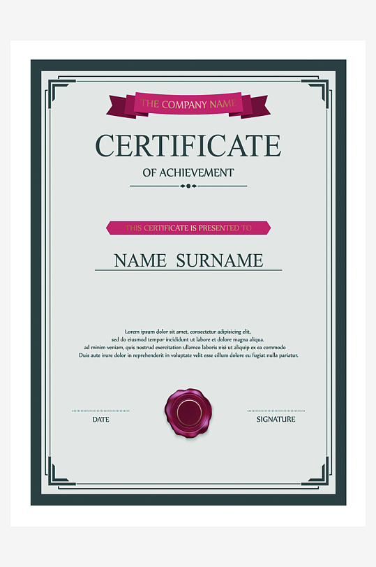 荣誉证书版式模板素材-众图网