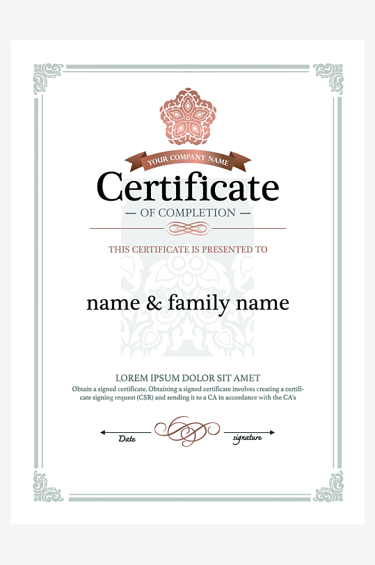 荣誉证书版式模板-众图网