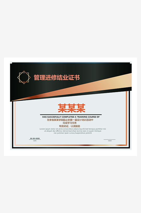 荣誉证书创意版式模板-众图网