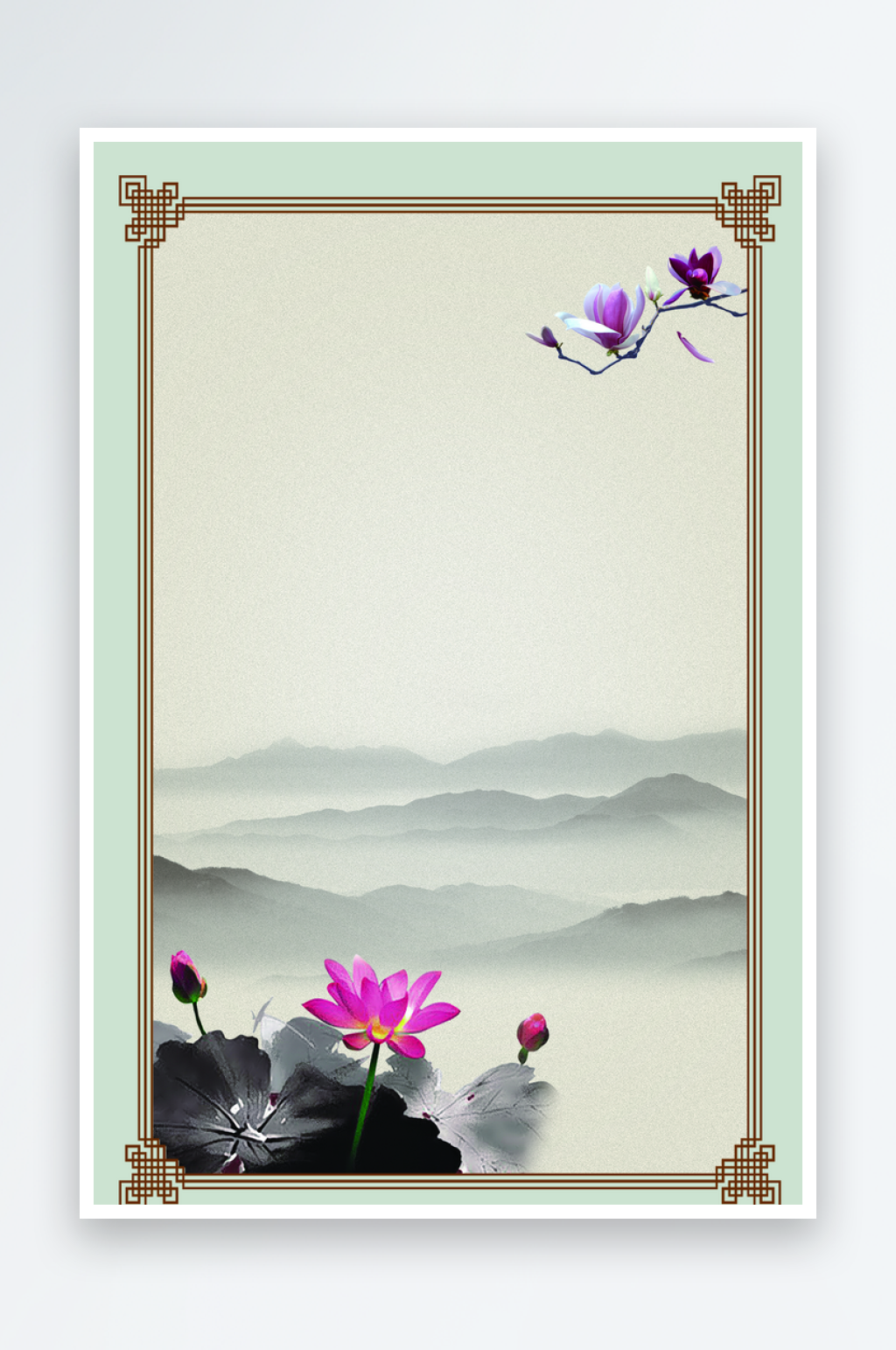 遵德守礼挂画背景素材