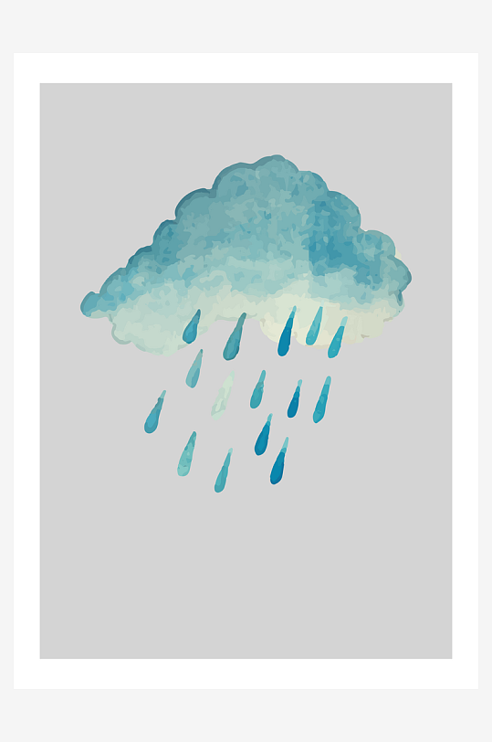 水彩雨水装饰画图片-众图网