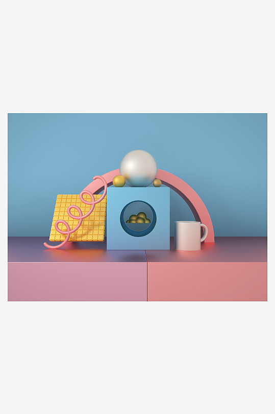 电商3d产品展示活动模型-众图网