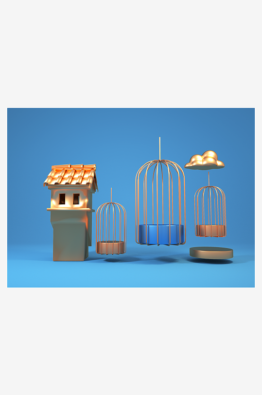 电商3d产品展示活动模型-众图网