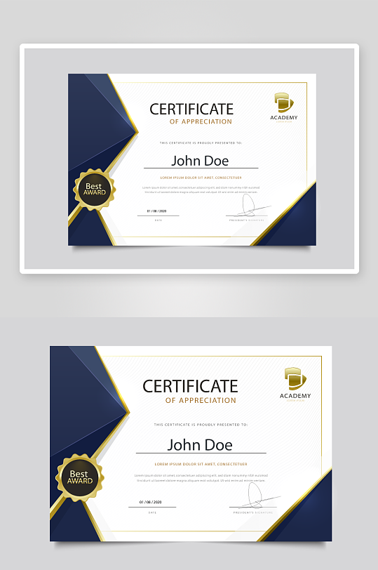 矢量仍与证书模板素材-众图网