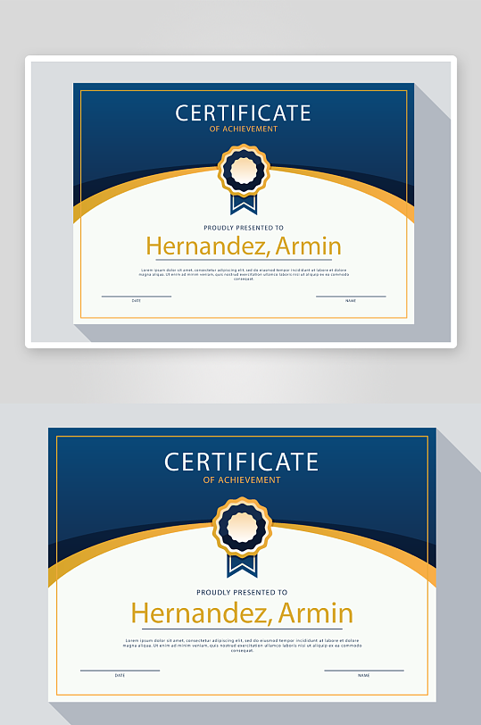 矢量荣誉证书模板素材-众图网