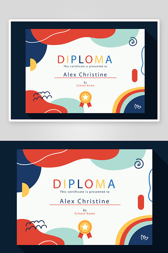 矢量荣誉证书模板素材-众图网