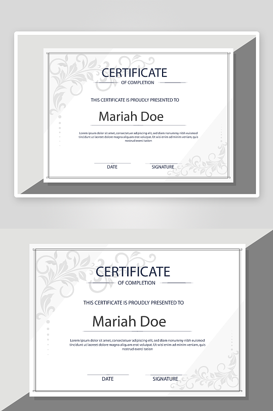 矢量荣誉证书模板-众图网