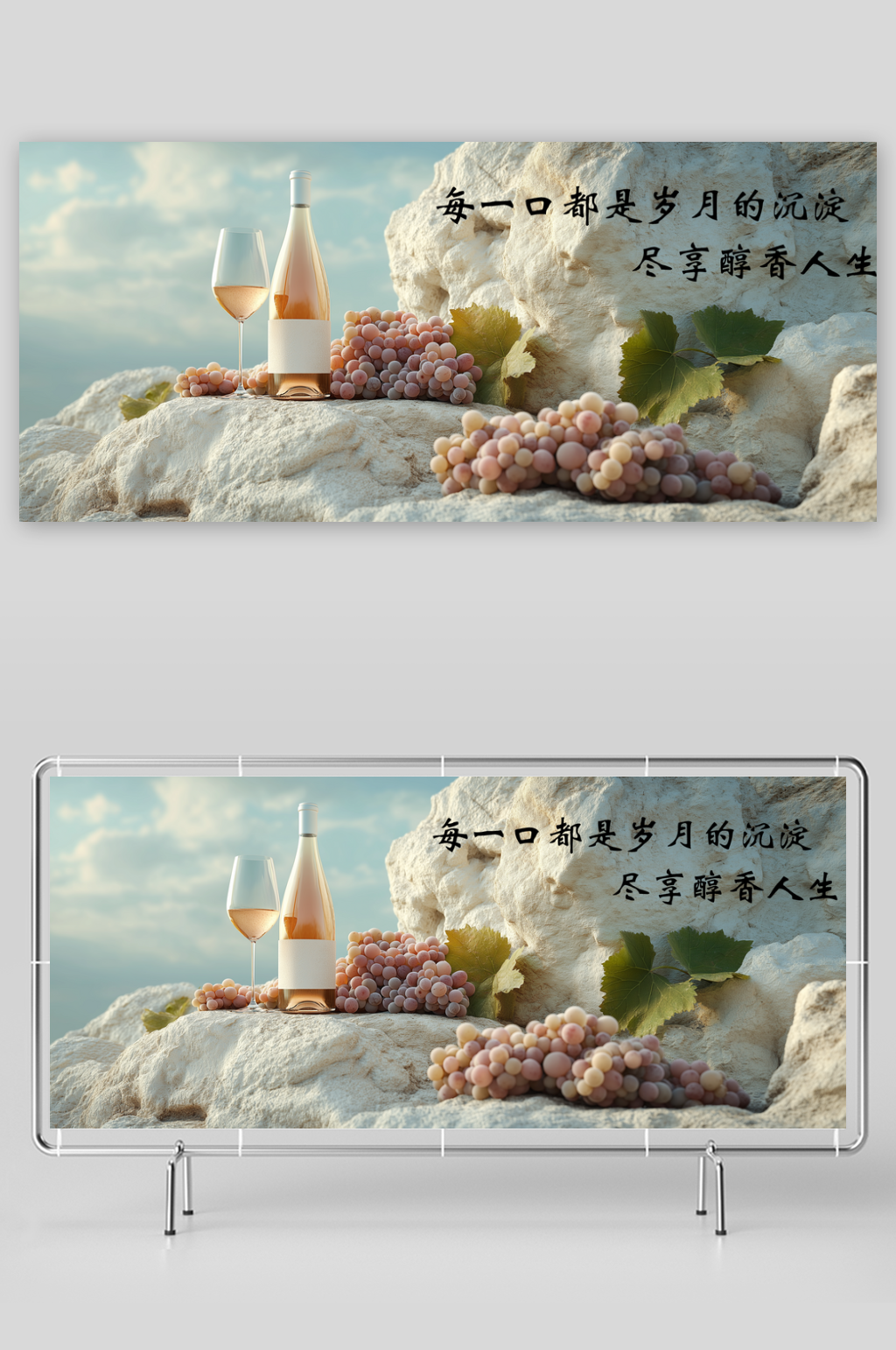 高端香槟葡萄酒海报素材