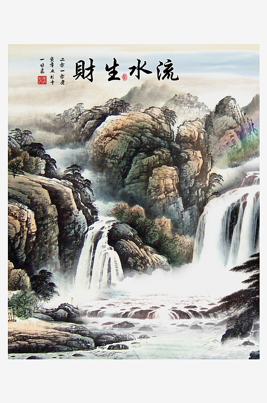 中式山水风景画装饰画-众图网