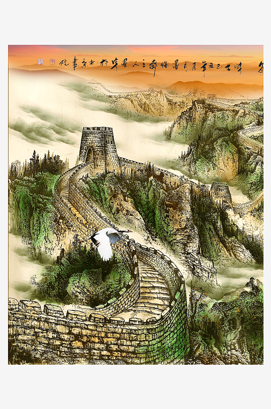 中式山水风景画装饰画-众图网